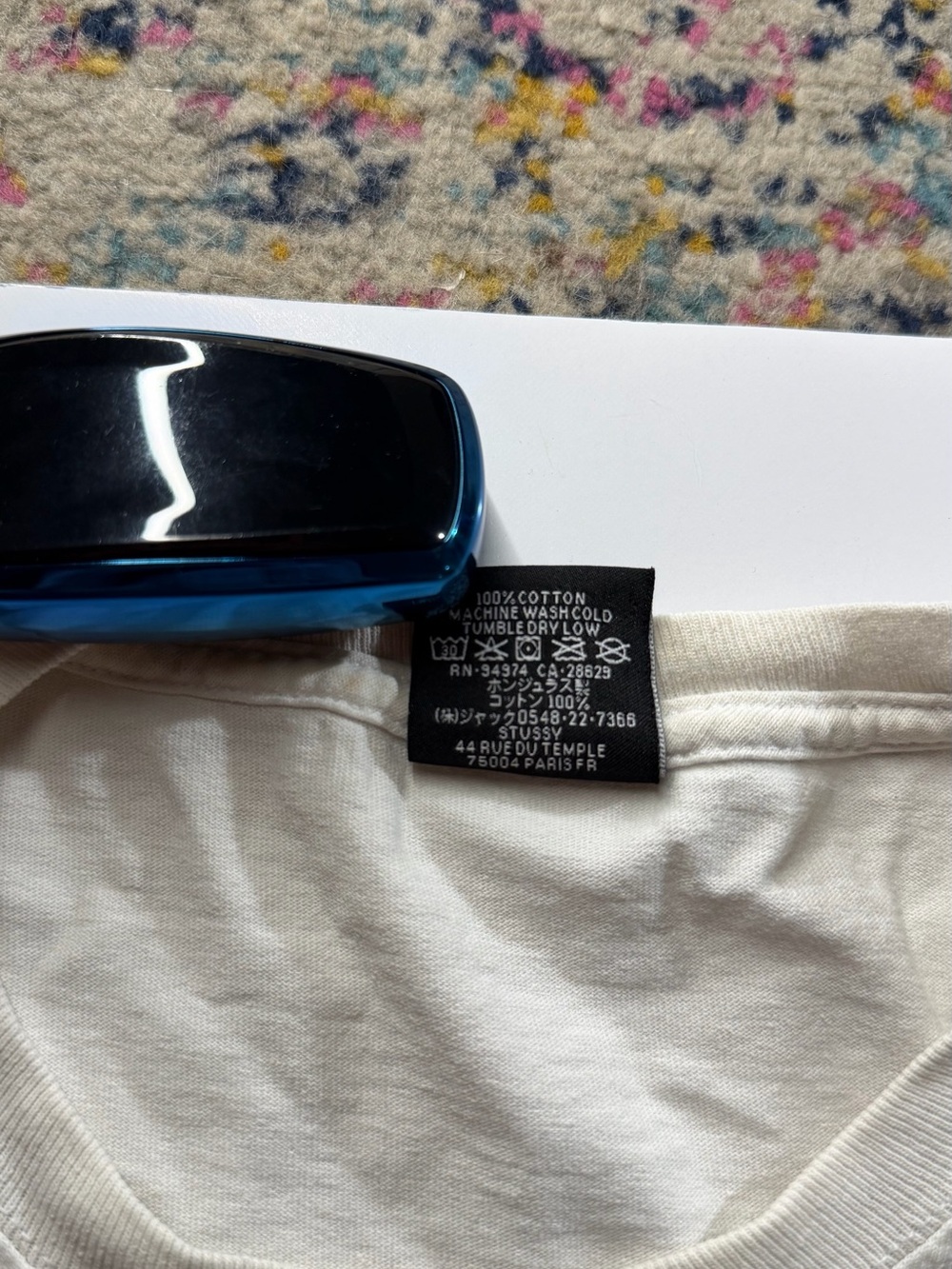 Stussy Cream Short-Sleeve Tee with Black Graphic - Picture 5 of 5